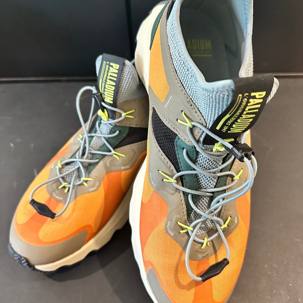 Palladium Vibrant Orange and Gray Sneakers